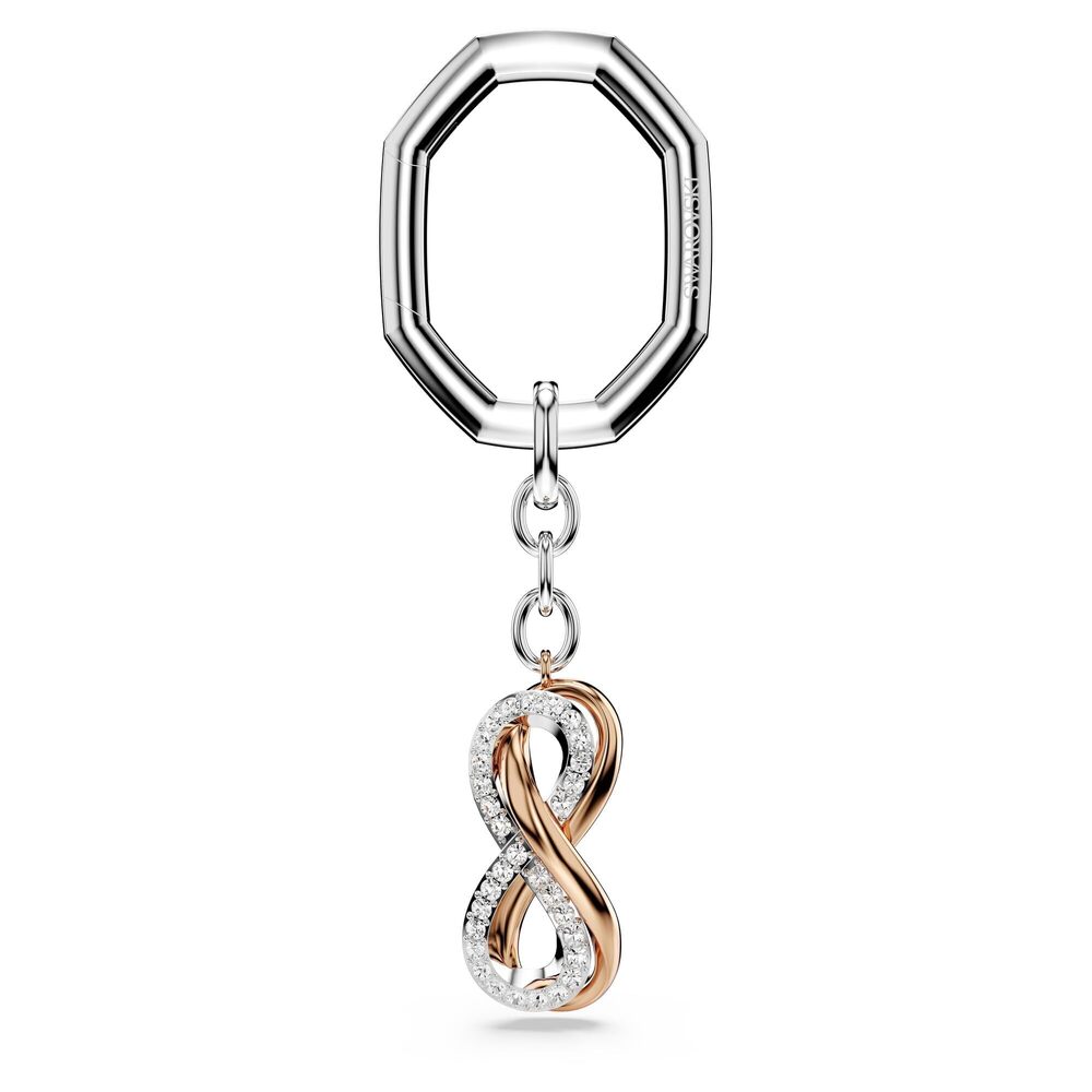 4243 Hyperbola Key Ring, Double Infinity Symbol Motif with Clear Crystals